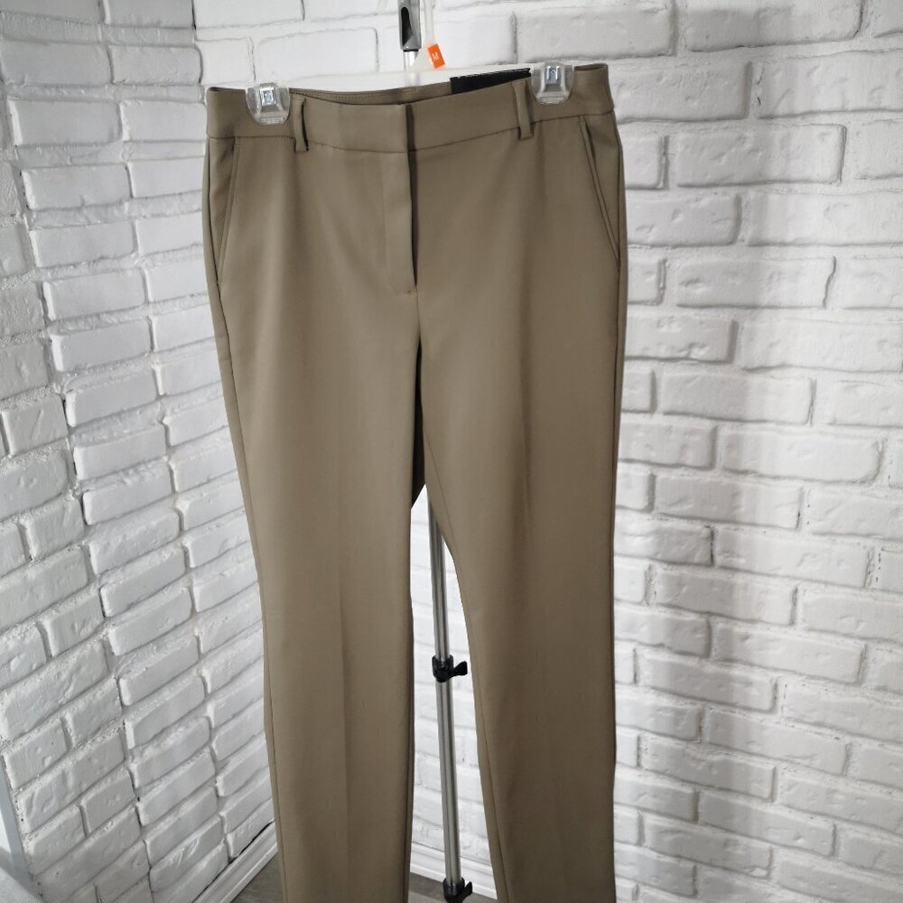 NWT RW&CO. Ladies Size 6 Taupe Slim Leg Zipper & 2 Clasp Closure Dress Pants